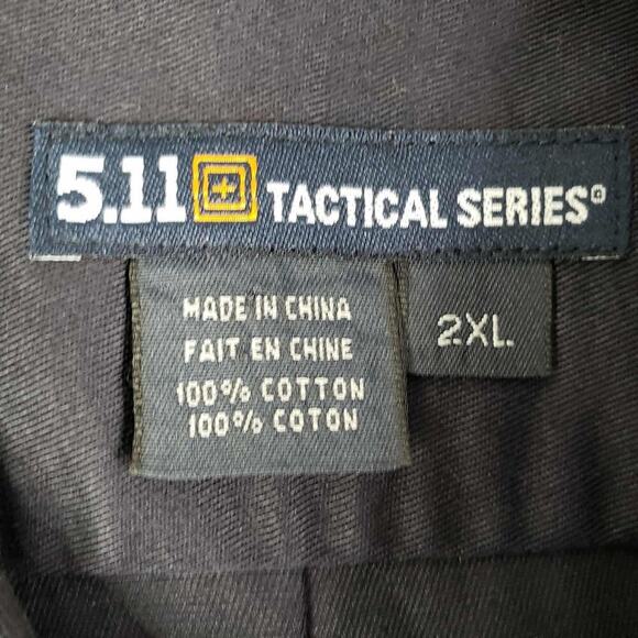 5.11 Tactical Series Button Down Shirt Mens 2XL Black LS Pockets Utility - Picture 6 of 8